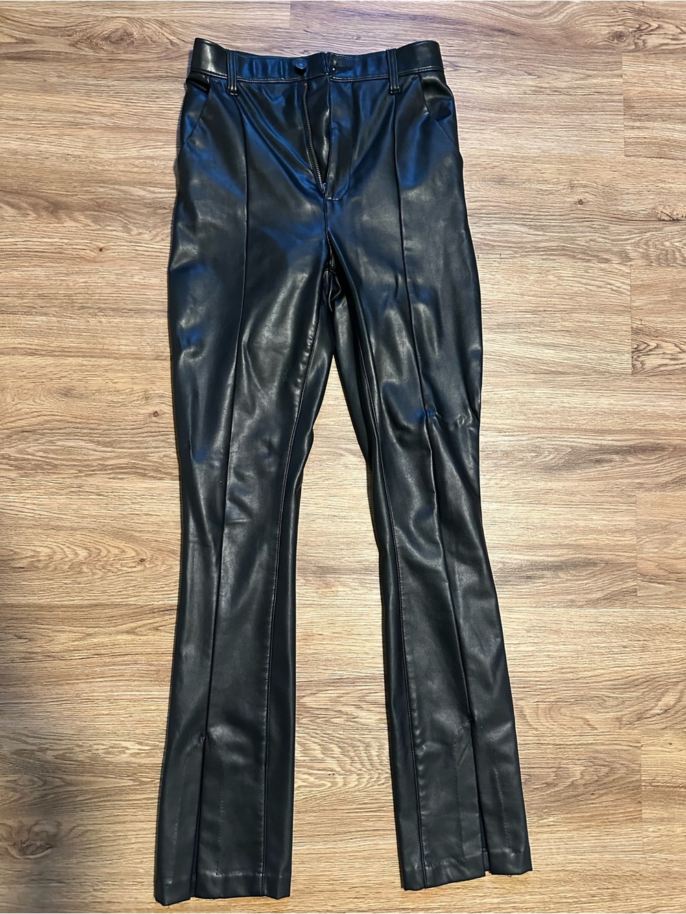 Abercrombie & Fitch Black Leather High-Rise Pants